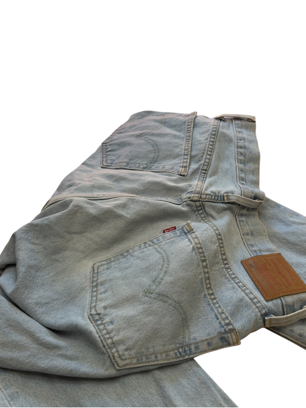 Levis Premium 501 Big E Cropped Jeans Womens 30 Light Wash Straight Leg Denim - Picture 12 of 15
